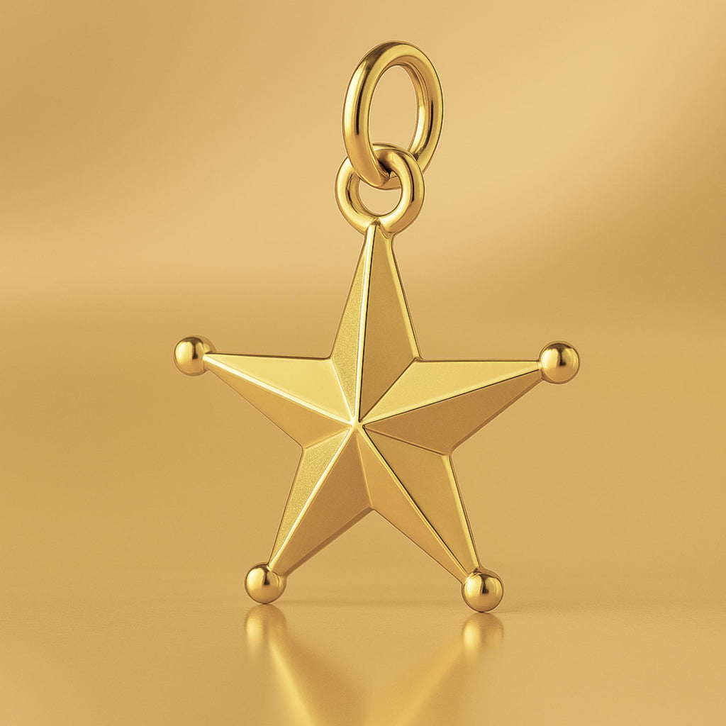 18ct Yellow Gold - Classic Western Star Charm
