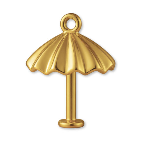 18ct Yellow Gold - Beach Umbrella Charm