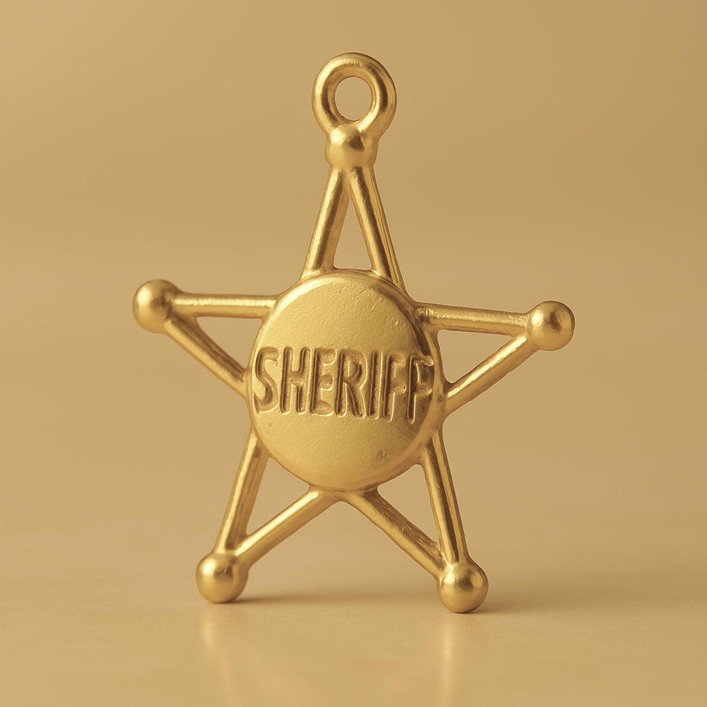 18ct Yellow Gold - Sheriff Star Charm