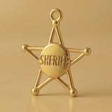 18ct Yellow Gold - Sheriff Star Charm