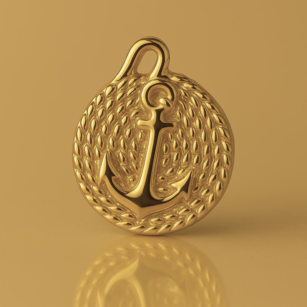 9ct Yellow Gold - Anchor & Rope Charm