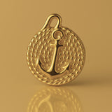 9ct Yellow Gold - Anchor & Rope Charm