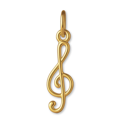 9ct Yellow Gold - Openwork Treble Clef Charm