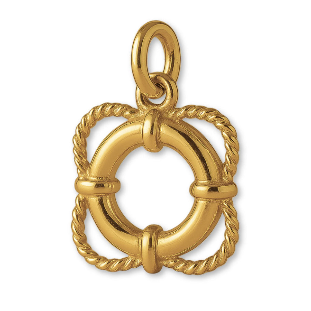 18ct Yellow Gold - Classic Rope Lifebuoy Charm