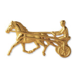 9ct Yellow Gold - Harness Racing Horse Charm
