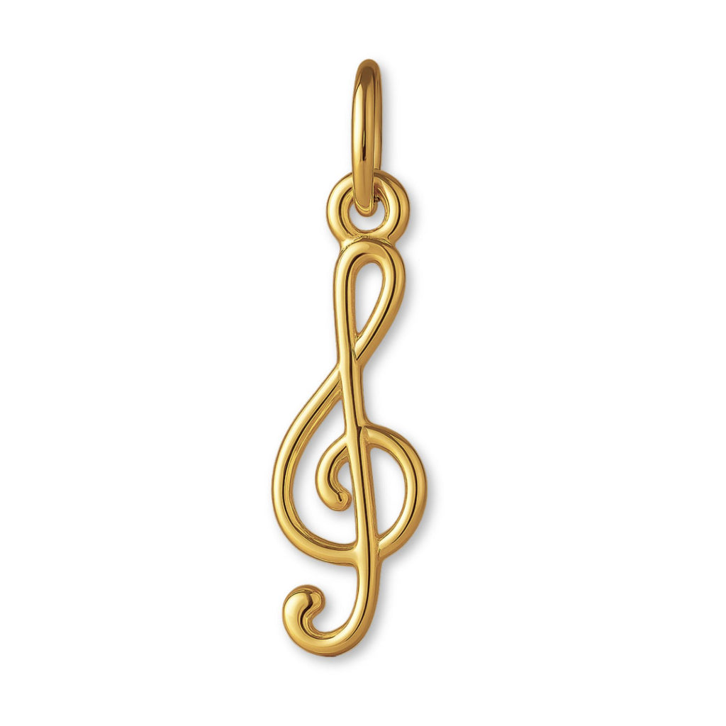 18ct Yellow Gold - Openwork Treble Clef Charm