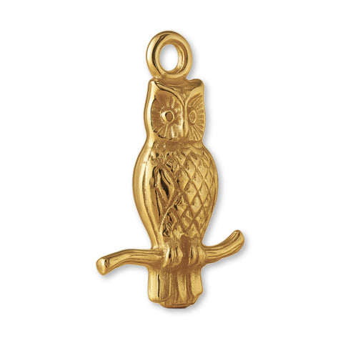 9ct Yellow Gold - Barn Owl Charm
