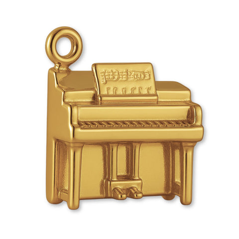 9ct Yellow Gold - Classic Upright Piano Charm