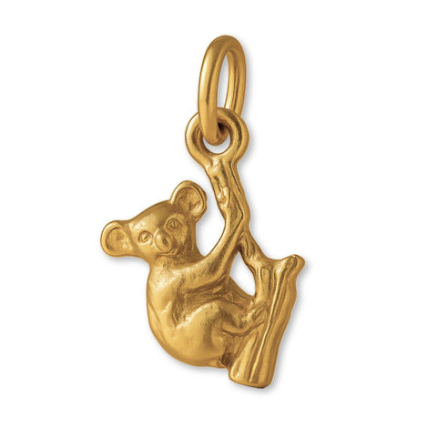 18ct Yellow Gold - Koala Climbing Tree Charm