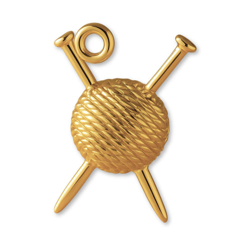 9ct Yellow Gold - Sewing Ball and Yarn Charm