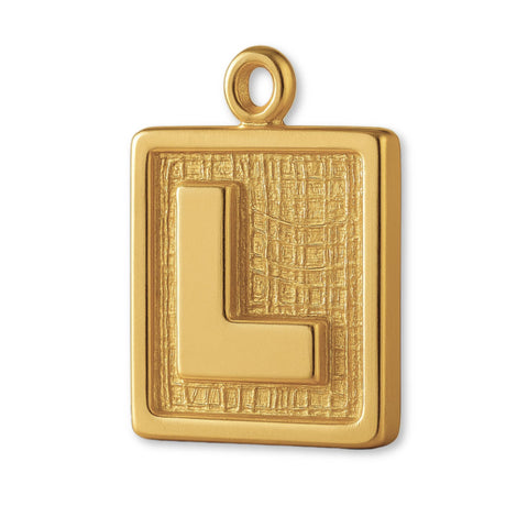 18ct Yellow Gold - L Plate Charm