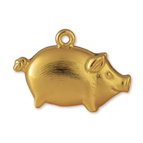 18ct Yellow Gold - Baby Piglet Charm