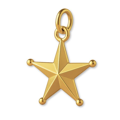 18ct Yellow Gold - Classic Western Star Charm