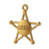 18ct Yellow Gold - Sheriff Star Charm