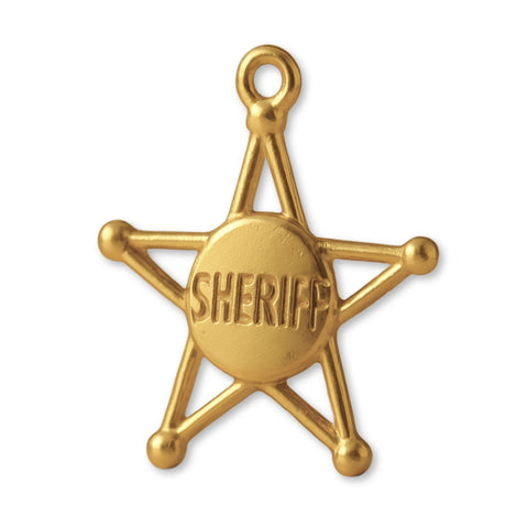 18ct Yellow Gold - Sheriff Star Charm
