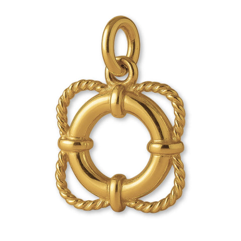 9ct Yellow Gold - Classic Rope Lifebuoy Charm