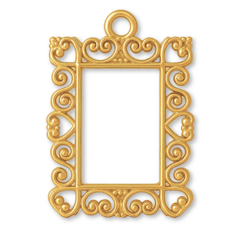 18ct Yellow Gold - Heart Frame Charm