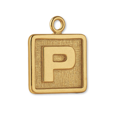18ct Yellow Gold - P Plate Charm