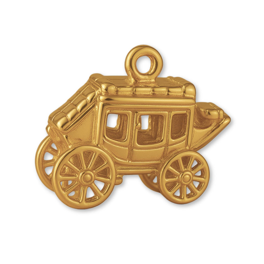 9ct Yellow Gold - Western Stagecoach Charm