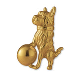 9ct Yellow Gold - Playful Yorkshire Terrier Dog Charm