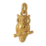 18ct Yellow Gold - Great Horned Owl Charm