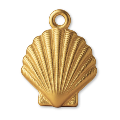 9ct Yellow Gold - Scallop Beach Shell Charm