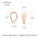 9ct Rose Gold - Pinch Bail