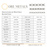 9ct White Gold - Belcher - Chain Roll