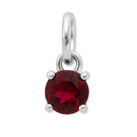 925 Sterling Silver | Garnet - January Birthstone Charm