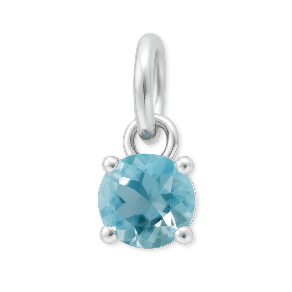 925 Sterling Silver | Aquamarine - March Birthstone Charm