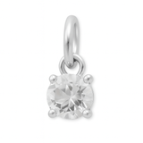 925 Sterling Silver | White Topaz - April Birthstone Charm
