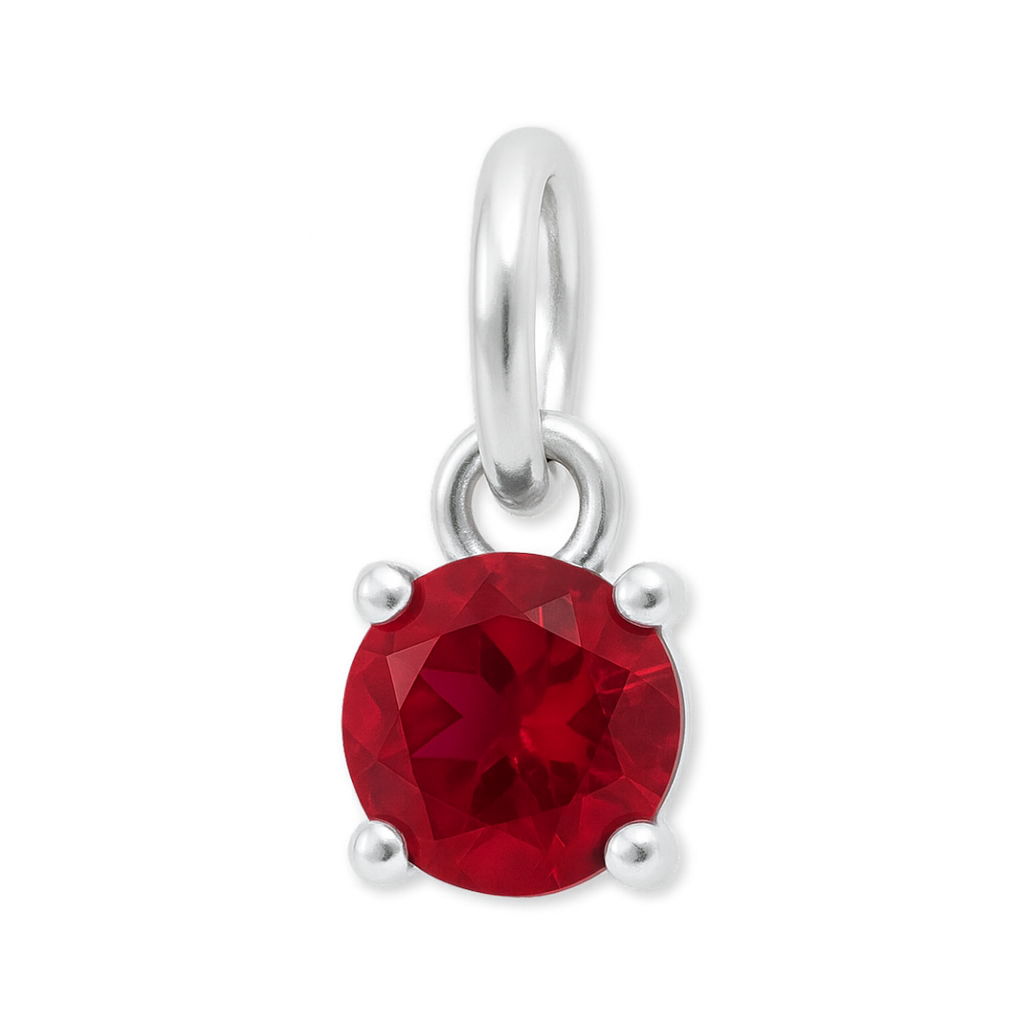 925 Sterling Silver | Ruby - July Birthstone Charm