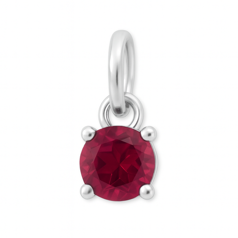 925 Sterling Silver | Pink Tourmaline - October Birthstone Charm