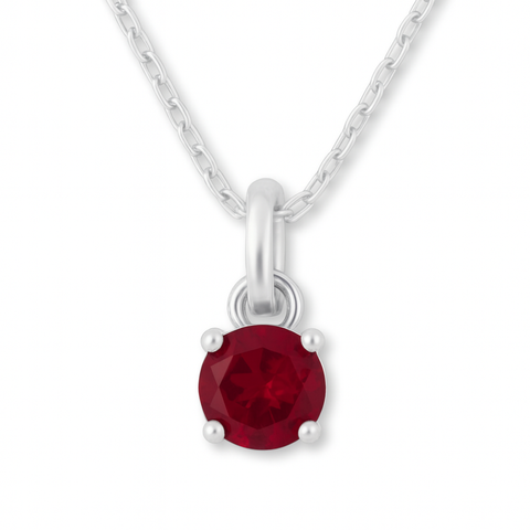 925 Sterling Silver - January Birthstone Necklace | Garnet