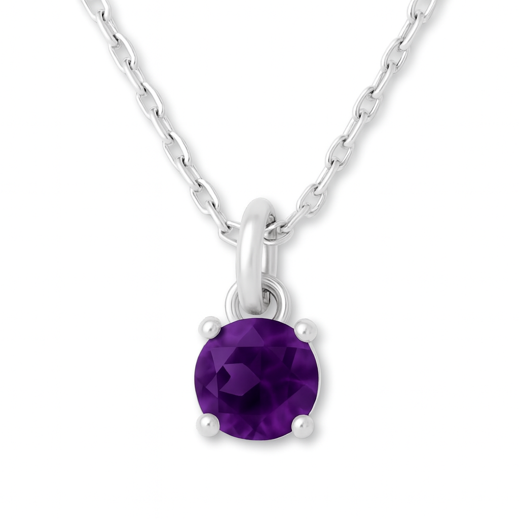 925 Sterling Silver - February Birthstone Necklace | Amethyst