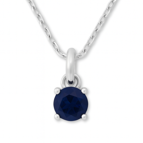 925 Sterling Silver - September Birthstone Necklace | Sapphire