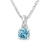 925 Sterling Silver - March Birthstone Necklace | Aquamarine