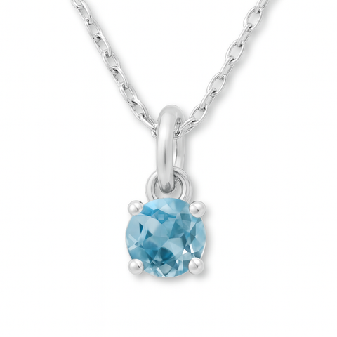 925 Sterling Silver - March Birthstone Necklace | Aquamarine