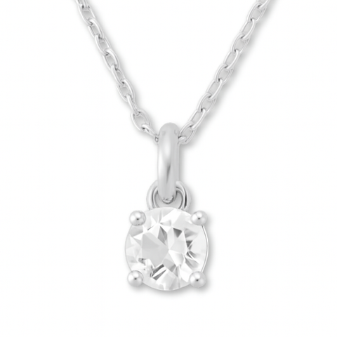 925 Sterling Silver - April Birthstone Necklace | White Topaz