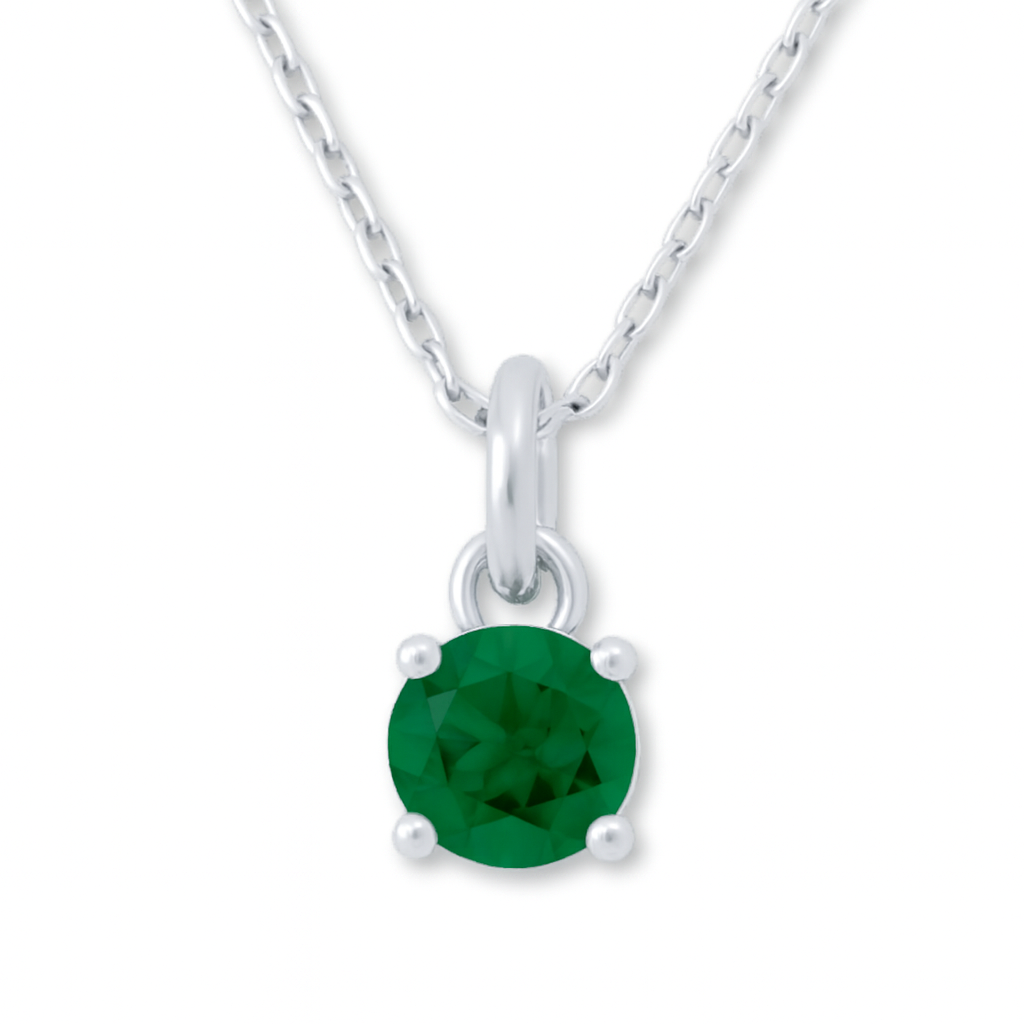 925 Sterling Silver - May Birthstone Necklace | Emerald
