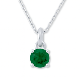 925 Sterling Silver - May Birthstone Necklace | Emerald