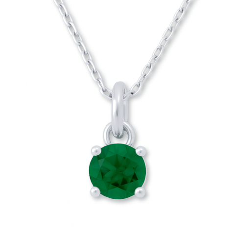 925 Sterling Silver - May Birthstone Necklace | Emerald