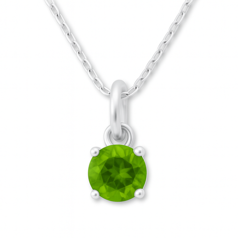 925 Sterling Silver - August Birthstone Necklace | Peridot