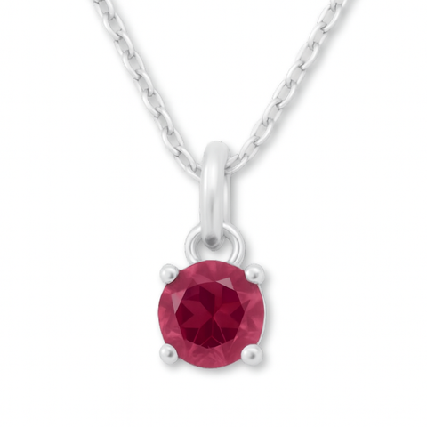 925 Sterling Silver - October Birthstone Necklace | Pink Tourmaline