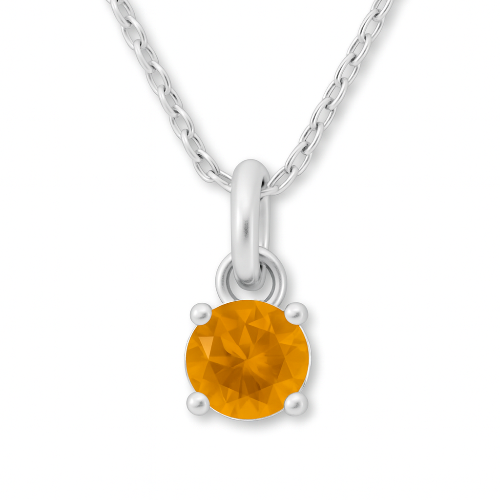925 Sterling Silver - November Birthstone Necklace | Citrine