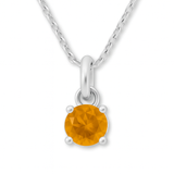 925 Sterling Silver - November Birthstone Necklace | Citrine