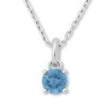 925 Sterling Silver - December Birthstone Necklace | Blue Topaz