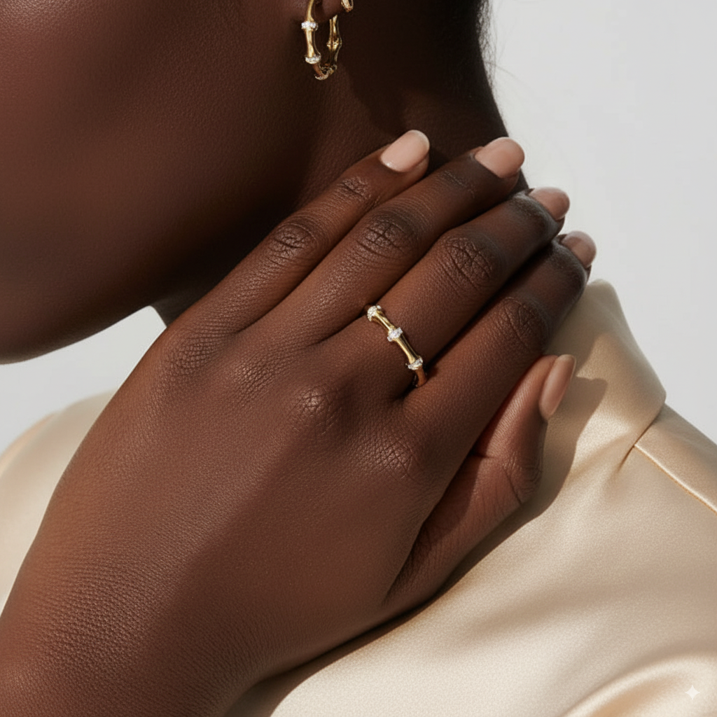 18ct Yellow Gold | 0.12ct GH/SI - Bone Diamond Ring