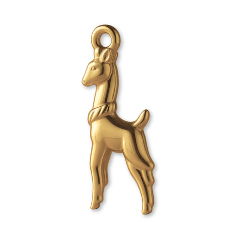 14ct Gold Plated - Silky Llama Charm