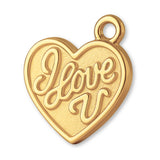 14ct Gold Plated - I Love U Heart Charm
